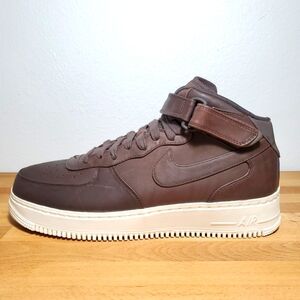 Nike Air Force 1 Mid NikeLab Velvet Brown 905619-200 Leather Shoes Size 13 Mens